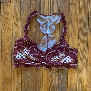 Free People red velvet bralette
